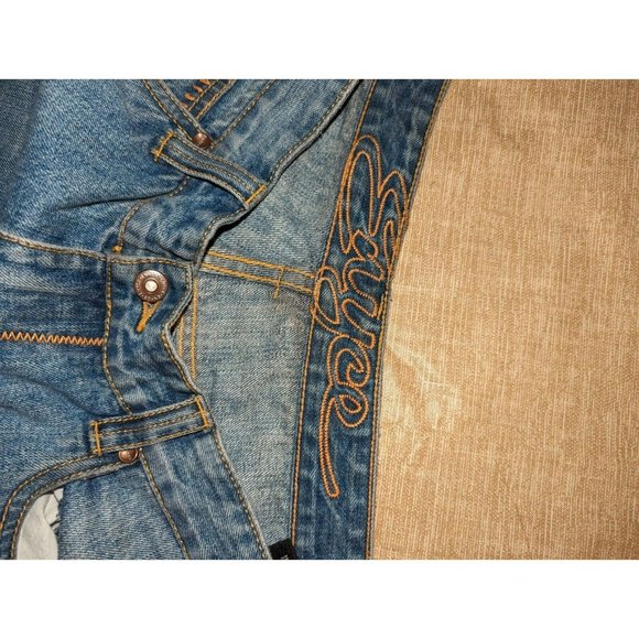 ENYCE Jeans Mens 40x32 Y2K Baggy Wide Pipe Embroidered Urban Skater JNCO Style - Picture 3 of 11